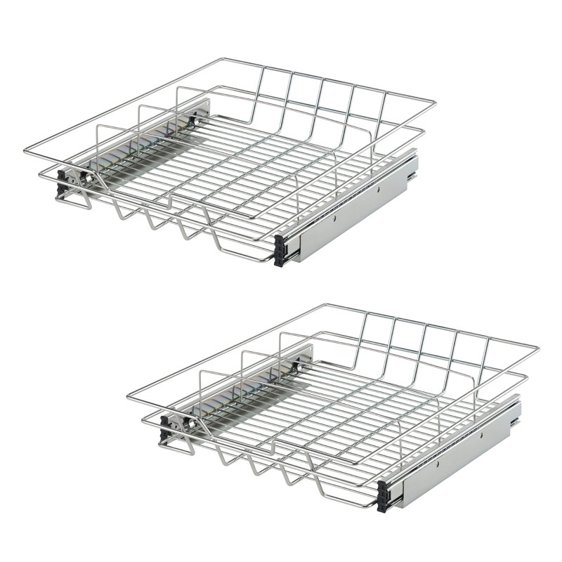 Tiroir TRINTY PRO EcoStorage en acier chromé dans un tiroir coulissant (paquet de 2), H 4,5 po x l 16 po x P 20 po