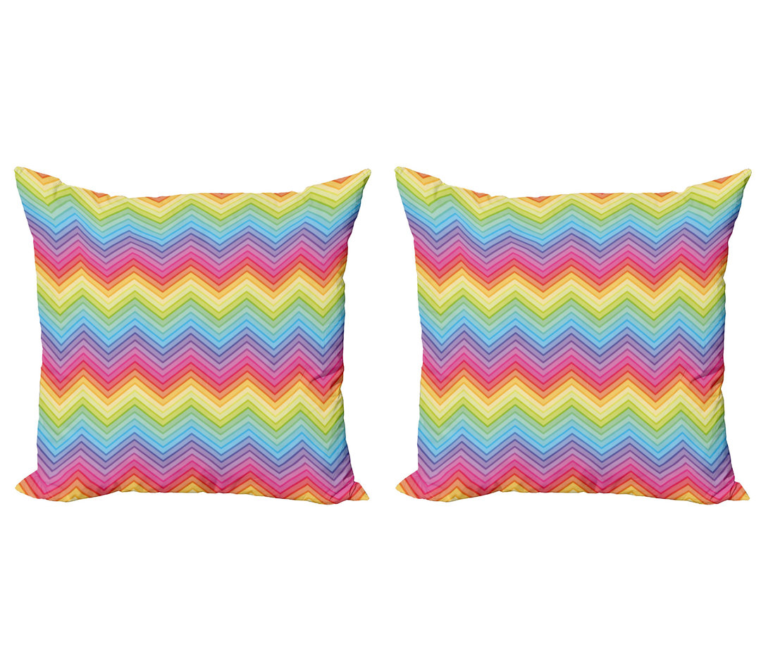 Dekokissen Kissenbezug, Bunte Vivid Chevron, Regenbogen, Mehrfarbig