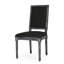 Chaises de salle à manger rembourrées French Country Style - noires, rectangulaires, cannelées, de 2