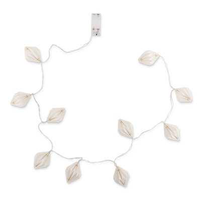 Bourbeau 10 - Bulb 65'' Battery Powered LED Paper Lantern String Light