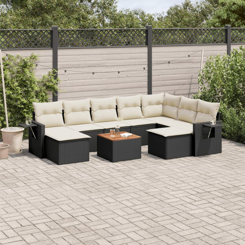 Ensemble de canapé de jardin Vidaxl , Noir