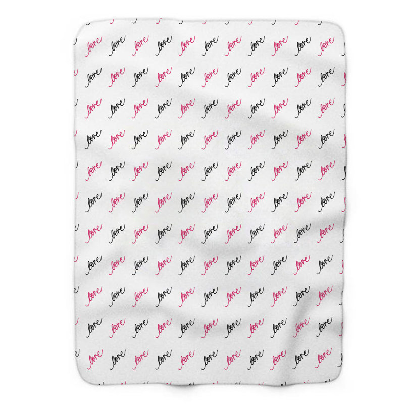 Pink Passion Hearts - 1 pièce Sherpa Premium, Lit simple