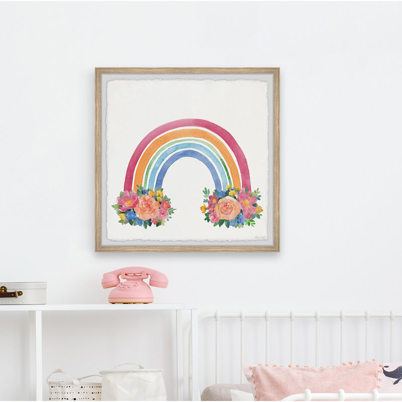 Fin du bouquet arc-en-ciel - peinture encadrée, H 12 po x l 12 po x P 1,5 po