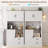 Kitchen Pantry Cabinet with Microwave Stand-158430246