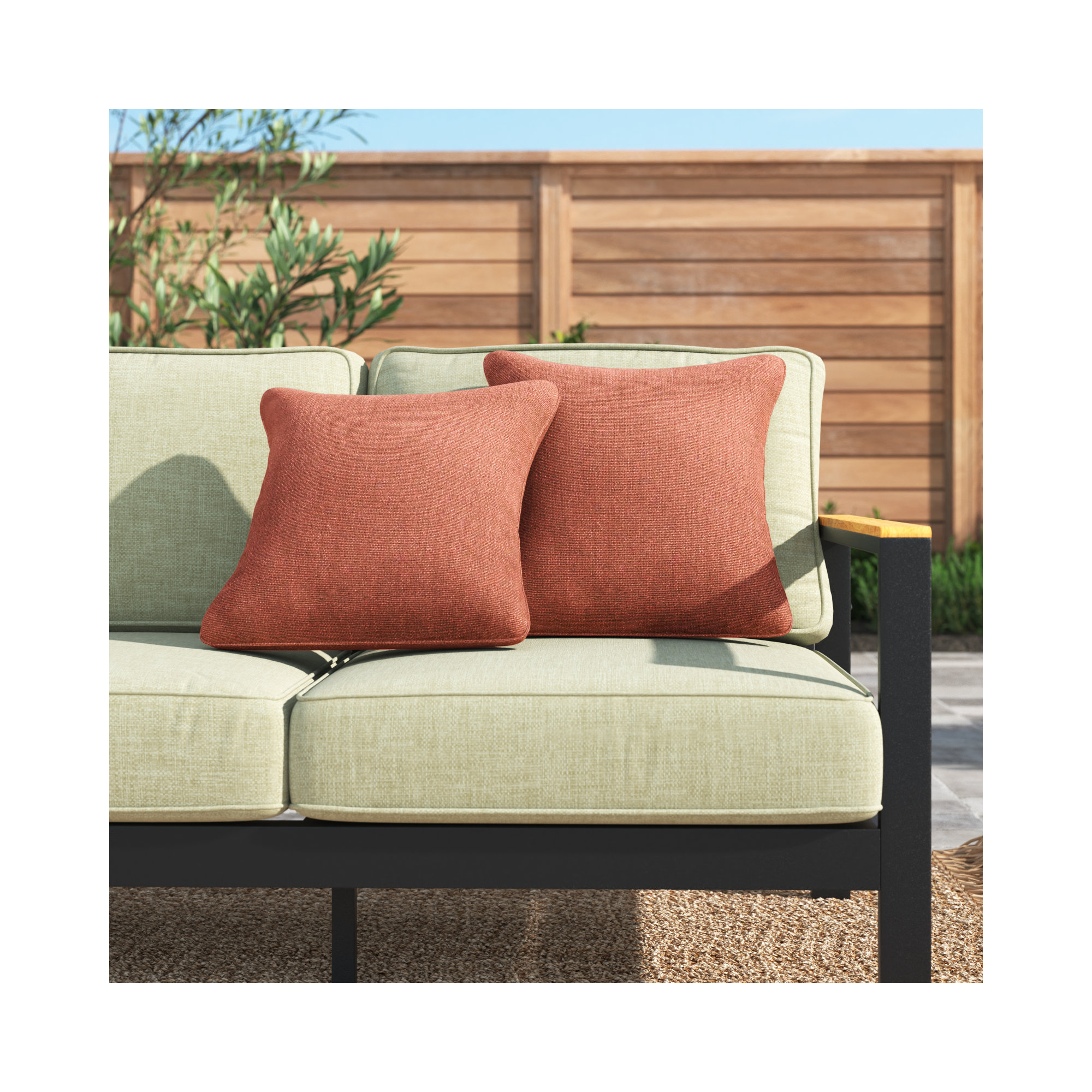 Tinsley Sunbrella® Indoor/Outdoor Throw Pillow, Orange, 16" x 16"