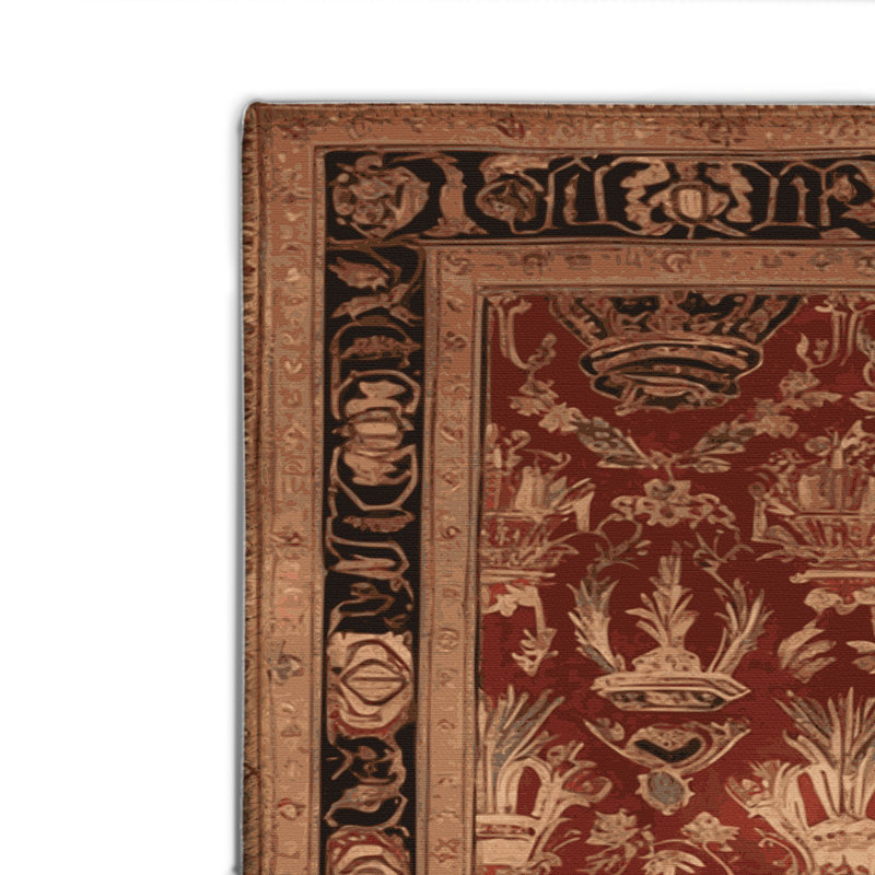 Tapis d'intérieur et d'extérieur brun français, Rectangle 4pi x 6 pi