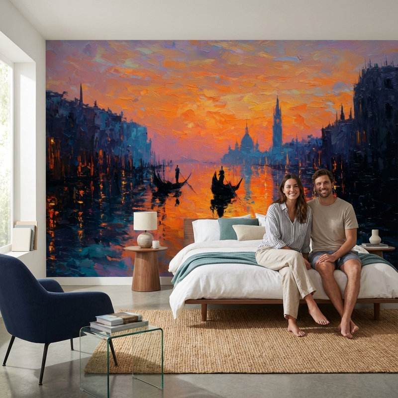 Adhésif mural Venice, Texturé non collé, 140 po x 108 po