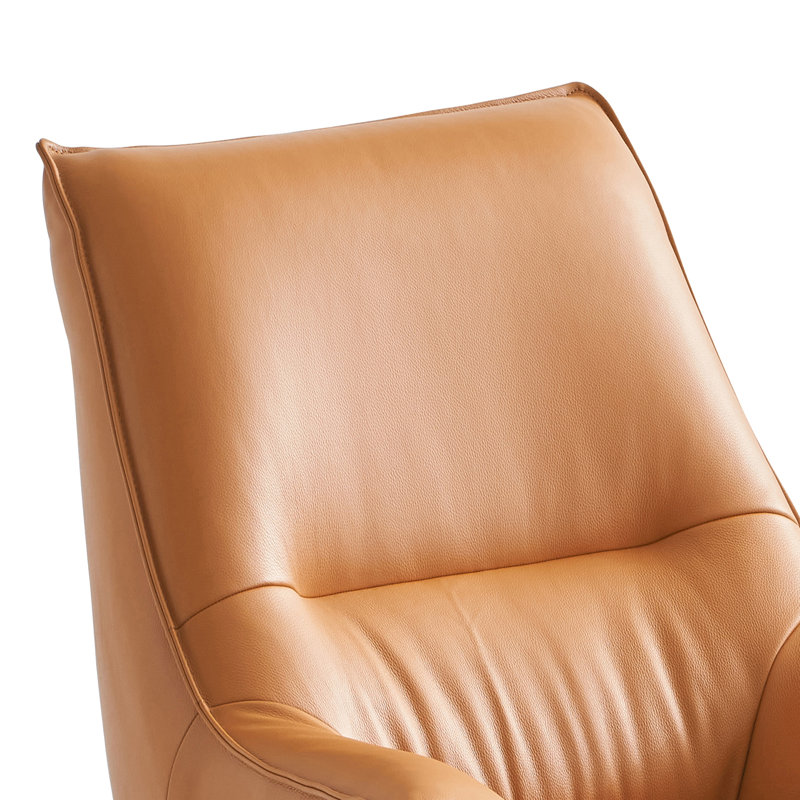Fauteuil en cuir Washington, Cuir véritable orange