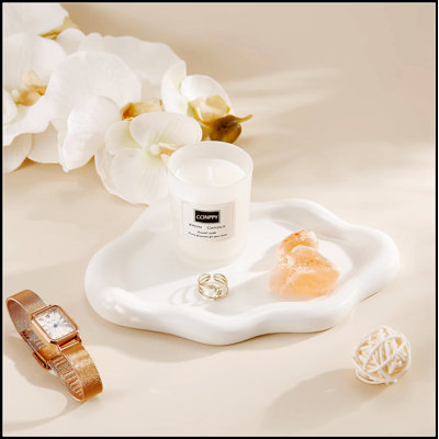 Ceramic Cloud-Shaped Jewelry Tray, Versatile Organizer for Rings, Trinkets, and Essentials, Elegant White Decorative Dish, Medium Size