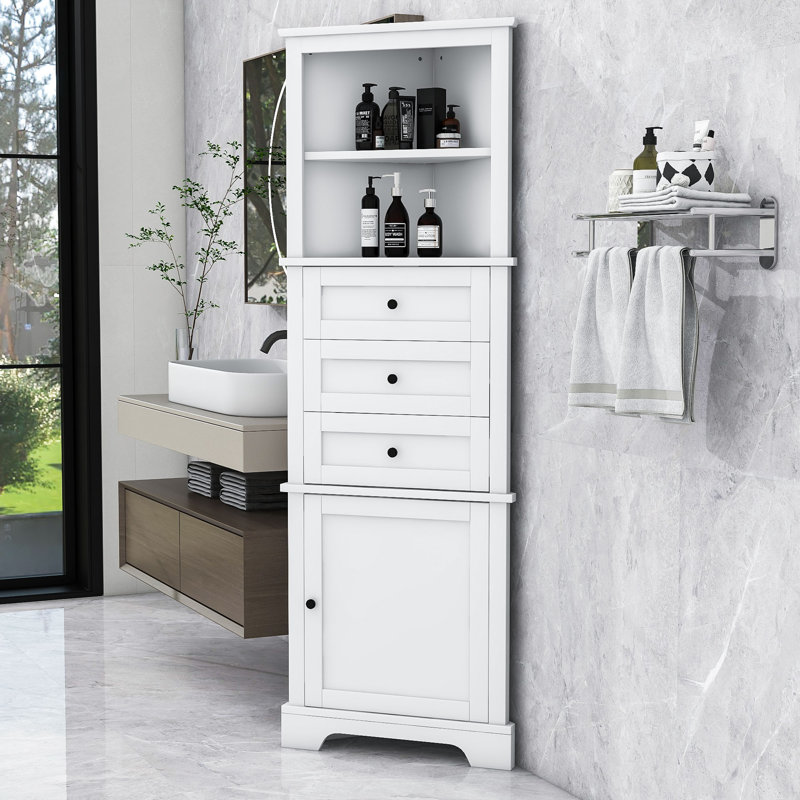 Zaviah Bathroom Cabinet, White