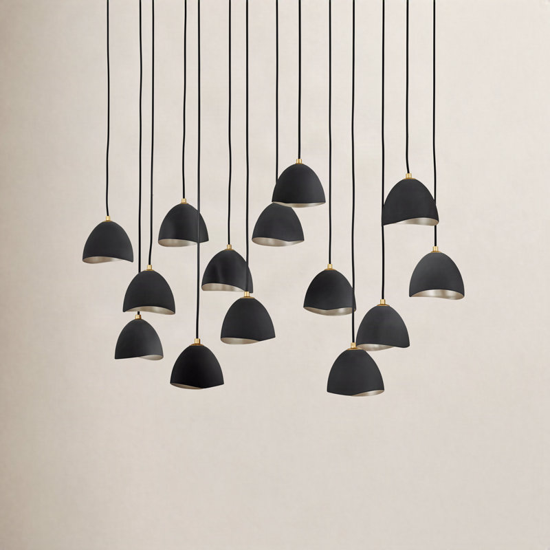 Nula 14 - Light Chandelier, Shell Black