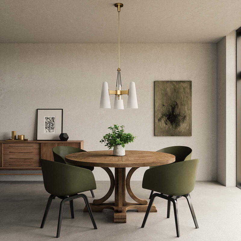 Modway Beacon 3-Light Pendant Light, Satin Brass