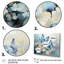 «Blue White Butterfly Symphony» sur toile, reproduction de 3 pièces-1057824367