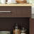 Brown Wheeled Kitchen Island Storage Rack, Drawer, Adjustable Interior Shelf, Side Handle, Towel Hanger-2117199121