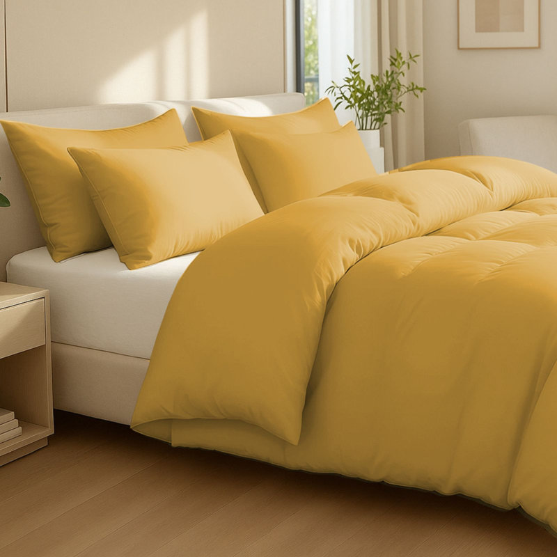 Cotton Bedding, Ochre, Double (200cm x 200cm)