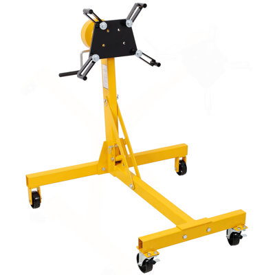 1000Lbs Folding Engine Stand,Geared Rotating Head,360 Degree Adjustable Mounting Head,Yellow Color