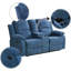 Ensemble de salon Atlow 2 pièces en tissu avec fauteuil inclinable manuel, table rabattable, porte-gobelets et console centrale-87537995