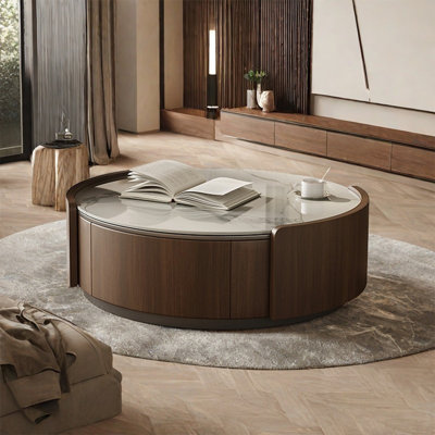 Light luxury simple round rock table