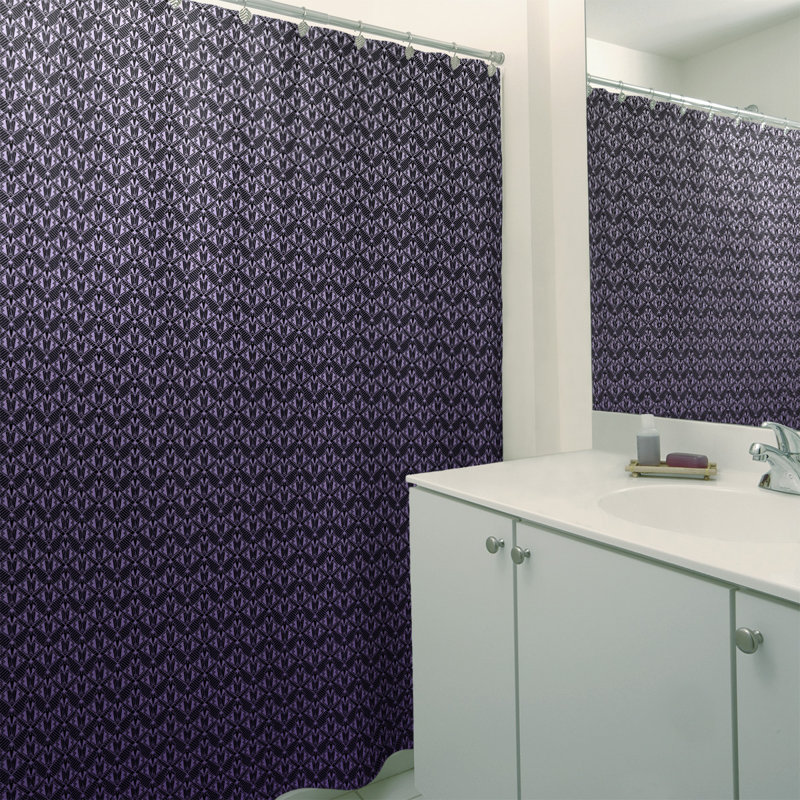 Rideau simple art déco, Rayures dégradées mauves 2