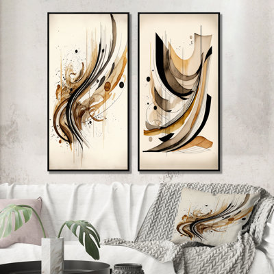 2 Pieces on Canvas - Brown And Black Movement