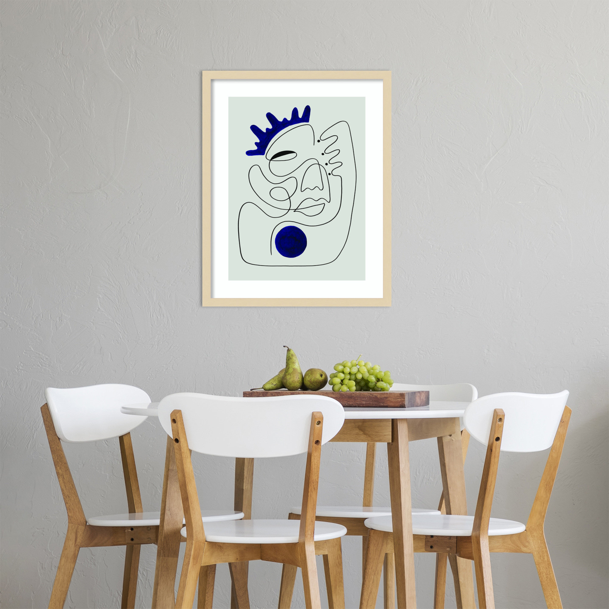El Rey by Shatha Al Dafai, 21.38" H x 17.38" W x 0.875" D, Natural Framed