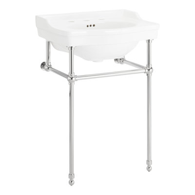 24" Cierra 31" Tall Porcelain Rectangular Console Bathroom Sink with Overflow