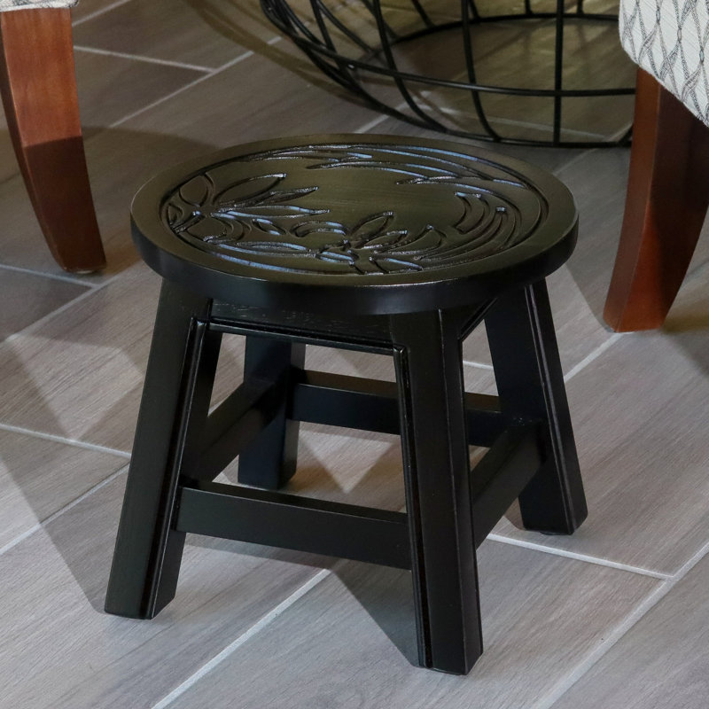 Floral Stool, Espresso