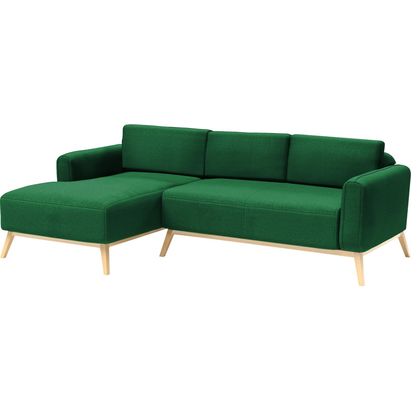 Campos 4 Seater Faux Leather Corner Sofa , Green