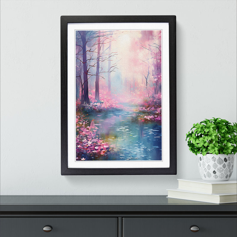 Spring Forest Digital - Single Picture Frame Print on Wood, Black Framed, 34cm H x 25cm W