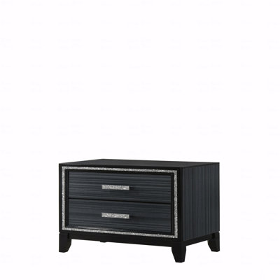 Weathered Black Finish Nightstand