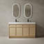 Meuble-lavabo autoportant avec lavabo double en résine blanche et portes d'armoire à fermeture en douceur-1744465928