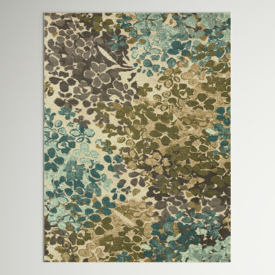 SantaCruz Blue/Green Traditional Floral Area Rug