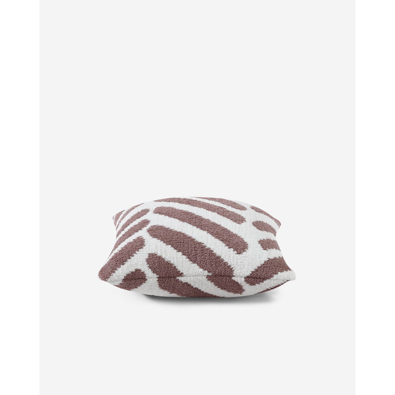 Tulum Square Pillow Cover & Insert, Rose/Off White Geometric