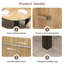 Table de salle à manger ronde en bois de 43 à 78 po avec rallonge à rallonge, table de cuisine extensible pour appartement, salon, table de salle à manger ovale extensible pour 4 à 8 personnes, noir noyer-1585292386
