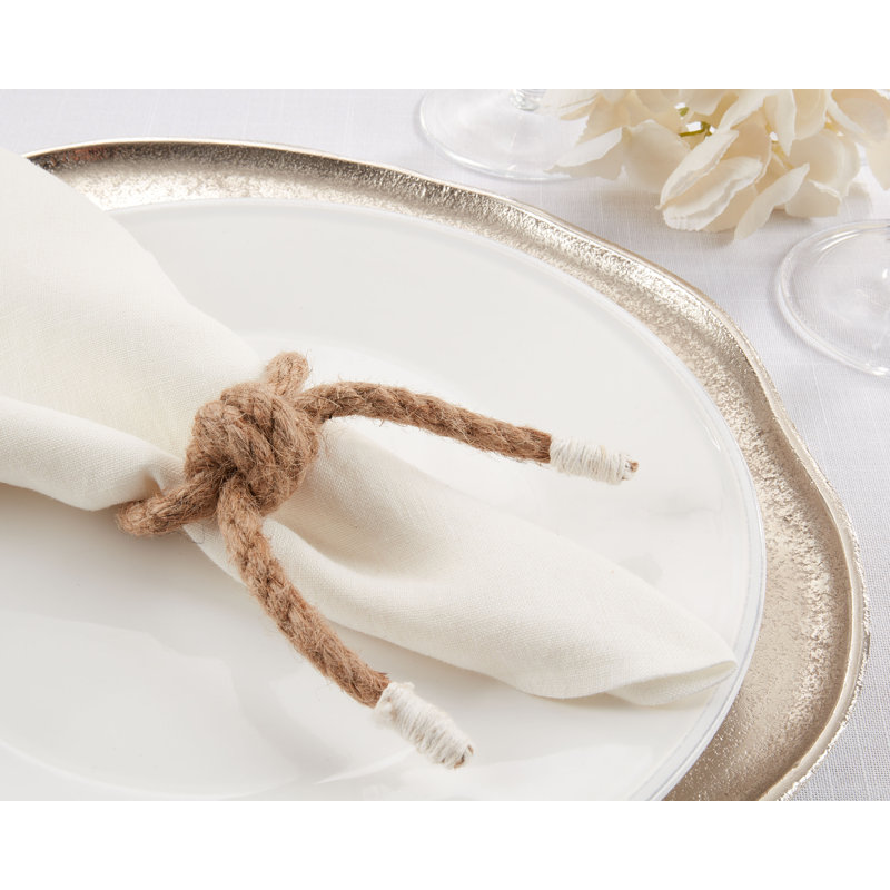 Napkin Ring Collection Cotton Napkin Ring, Brown/White