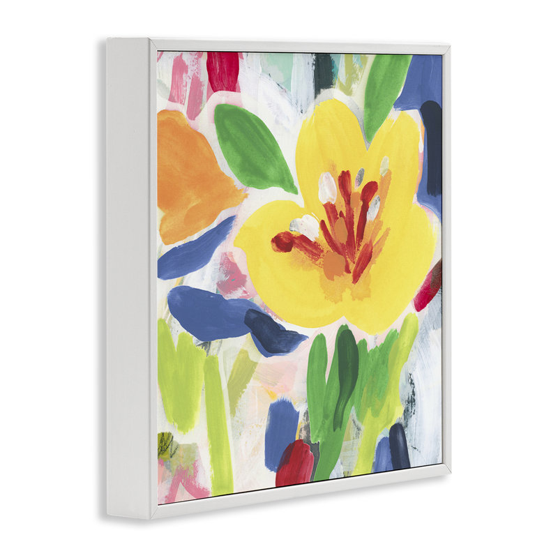 Giclée encadrée de fleurs d'or jaune vif, design par June Erica Vess, H 12 po x l 12 po