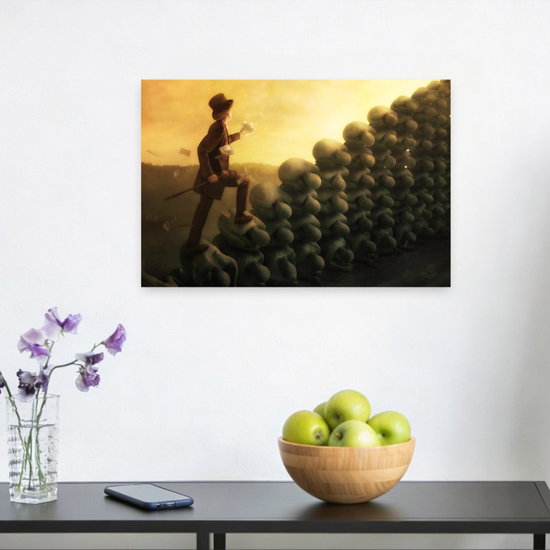 Golden Path Of Ambition Surreal Abstract Contemporary Wall Art Print by Christophe Kiciak - Wrapped Canvas Print