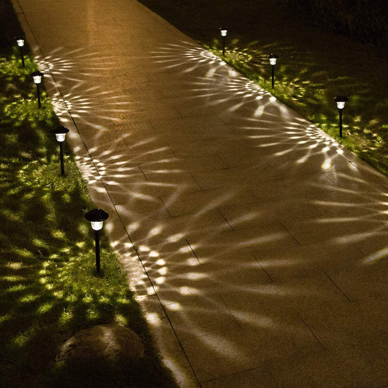 Solar Powered Integrated LED Metal Pathway Light Pack, Brown