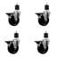 Ensemble de roulettes extensibles pivotantes avec frein Phenolique SCC PLB 4 po x 1-7 / 8 po