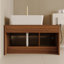 Petit meuble-lavabo flottant simple 31,5 pouces avec lavabo, design moderne et rangement efficace