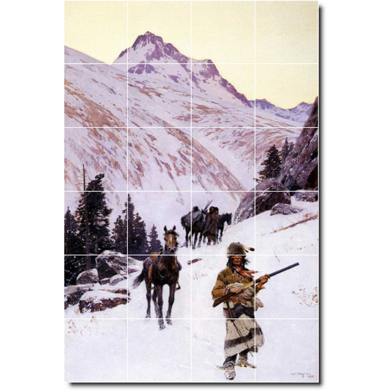 Carreau de céramique 48 po x 72 po 12 po x 12 po, Amérindien 03261