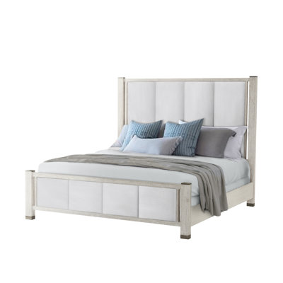 Lit standard rembourré en bois massif Breeze
