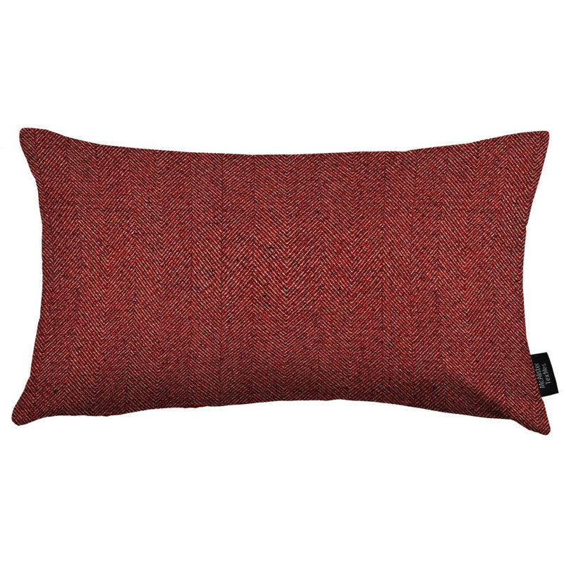 Herringbone Rectangular Cushion Cover, 30 x 50cm, Burgundy Red