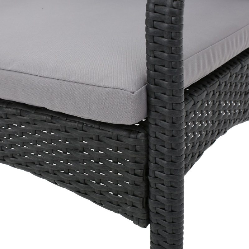 Chaise de patio avec coussin, Gris, 2