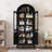 Modern Metal Arched Display Storage Cabinet with 4 Doors and Adjustable Shelves-1740147168