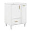 Meuble-lavabo 24 po avec lavabo, meuble de rangement autoportant avec tablette de porte, panier coulissant à 2 niveaux et tiroir profond-478644829