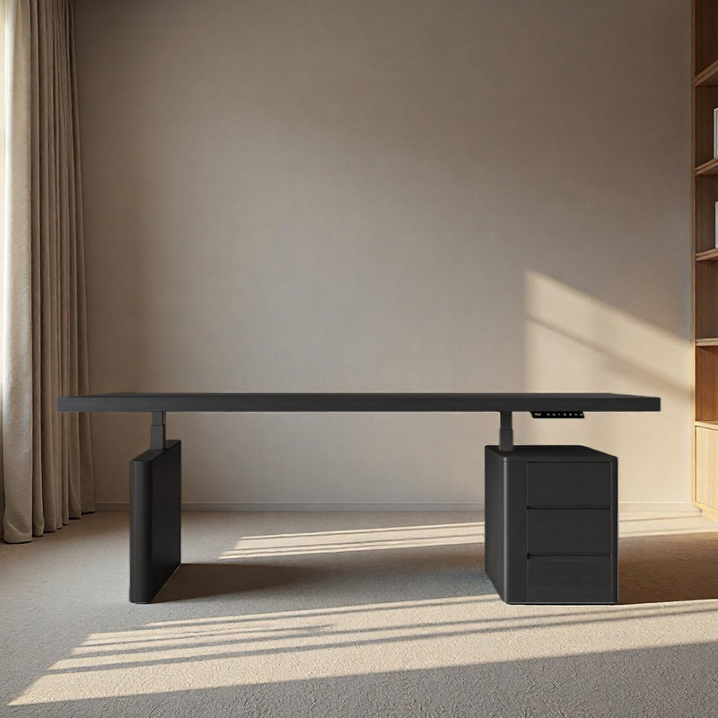 Subedi Computer Desk, 52.76" H x 78.74" W x 31.5" D, Black