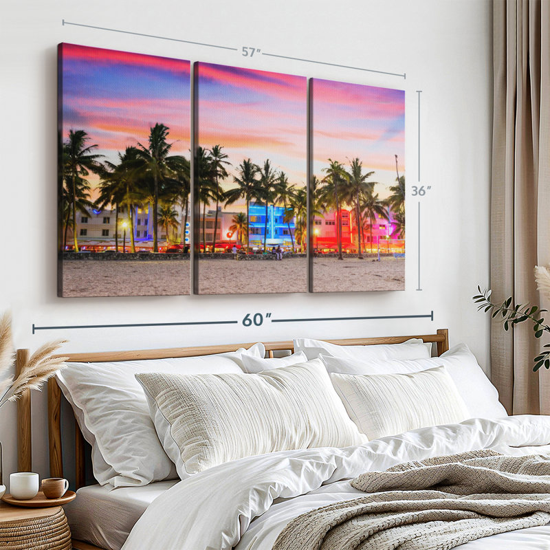 «Miami Beach USA» sur, H 36 po x l 57 po