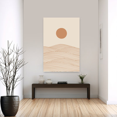 Art contemporain, paysage minimaliste serein abstrait
