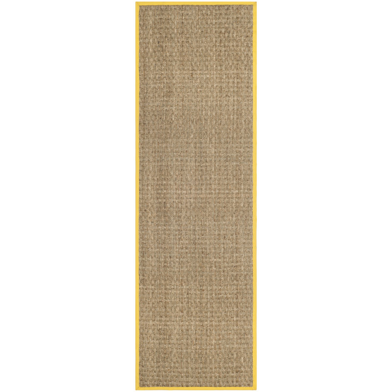 Wyman Natural Fiber Seagrass Solid Color Rug, Runner 2'6" x 8'